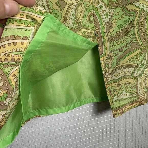 Y2K Worthington Green Paisley Silk Skirt Size 4 Fairycore Fairy‎ Etheral Earthy - Picture 6 of 11